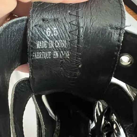 Jeffrey Campbell Caceres Buckle Snake Embossed Ankle Boots Size 6.5 - Picture 13 of 15